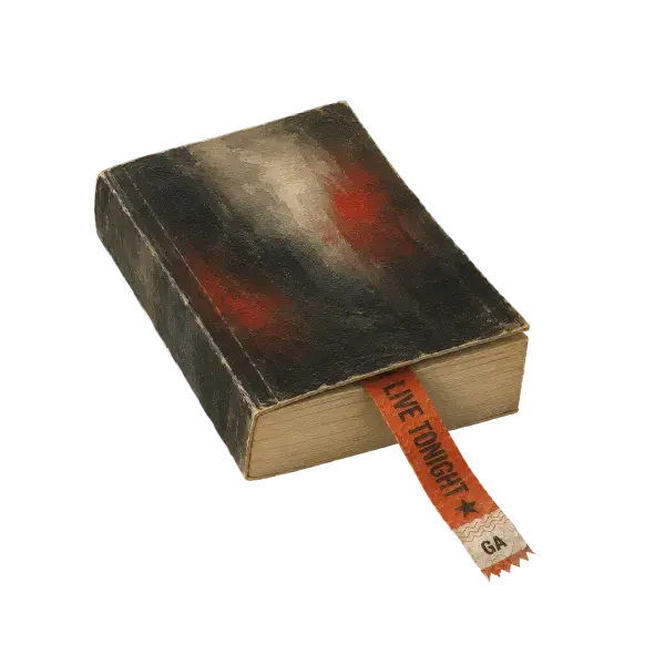 A paperback on the nightstand
