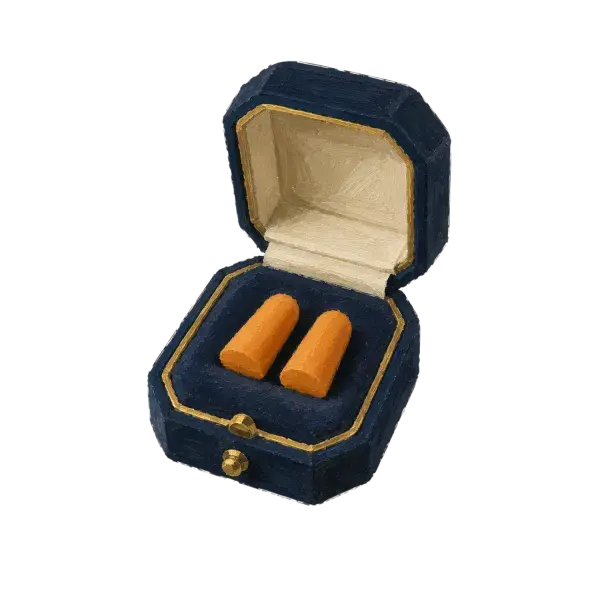 Earplugs in a ring box