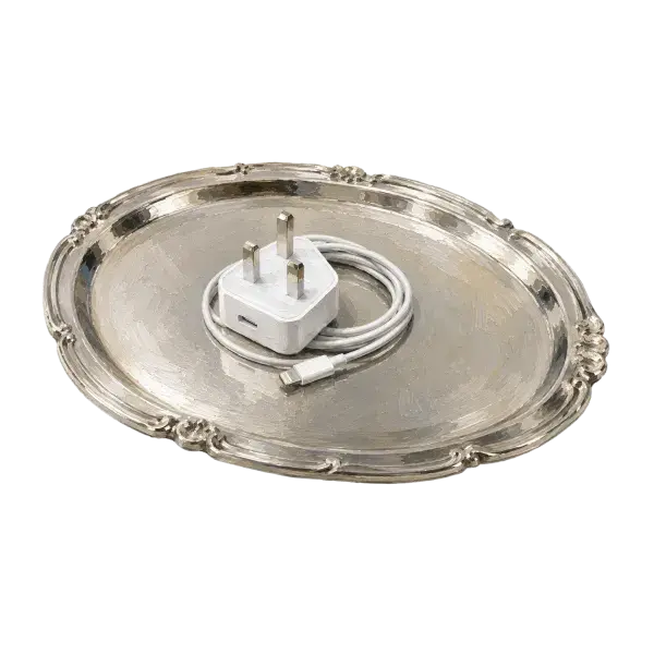 A round serving tray